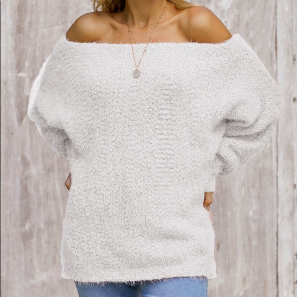 New off or on the shoulder sweater